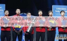 2017世乒赛混双中国队夺冠，创造历史！  2017世乒赛混双中国组合