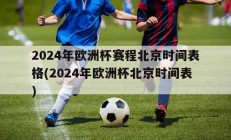 2024年欧洲杯赛程北京时间表格(2024年欧洲杯北京时间表)